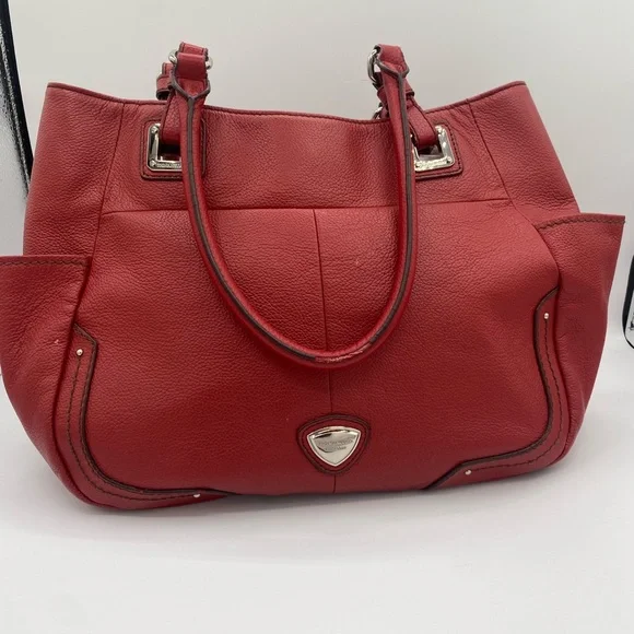 Tignanello Red Leather Shoulder Bag - Picture 1 of 9